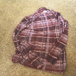 Plaid red mesh see through under top